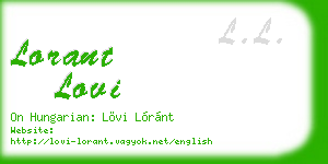 lorant lovi business card